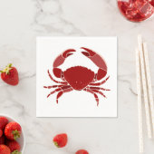 Red Crab Beach Coastal Wedding Serviette (Beispiel)