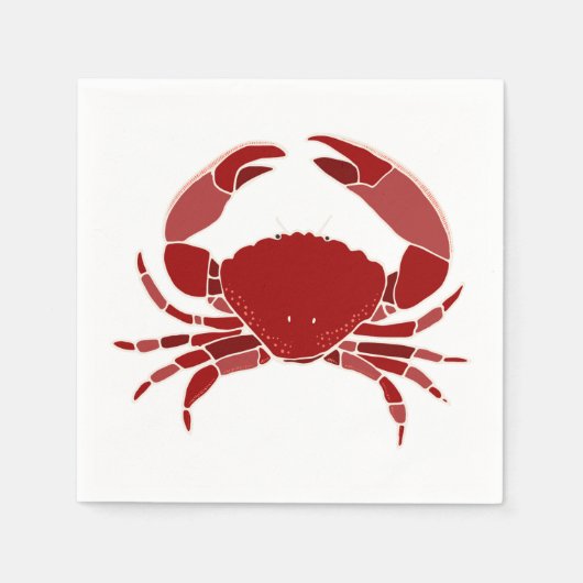 Red Crab Beach Coastal Wedding Serviette (Vorderseite)
