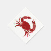 Red Crab Beach Coastal Wedding Serviette (Ecke)