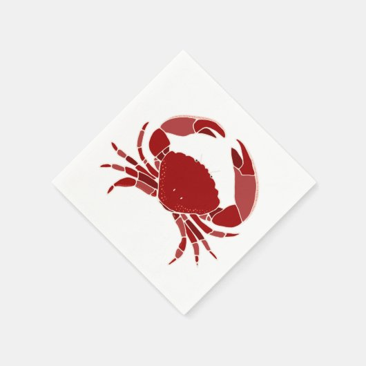 Red Crab Beach Coastal Wedding Serviette (Ecke)