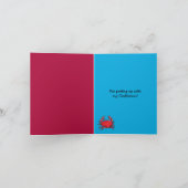 Red Crab blue Danke Note Card (Innenseite)