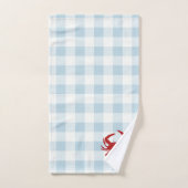 Red Crab Check Gingham Pattern Bath Towel Set (Handtuch)