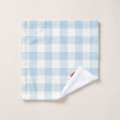 Red Crab Check Gingham Pattern Bath Towel Set (Waschlappen)