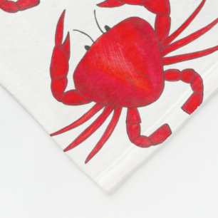 Red Crab Crabs Baltimore Maryland Beach Blanket Fleecedecke