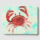 Red Crab Elegant Beach Personalisiert Wedding Part Gästebuch (Rückseite)