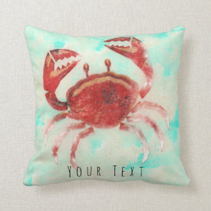 Red Crab Elegant Beach Sea Food Ocean Wohngestaltu Kissen