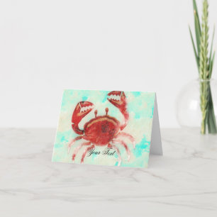 Red Crab Elegant Beach Verlobung Vielen Dank Dankeskarte