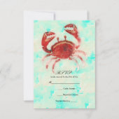 Red Crab Elegant Beach Verlobung Wedding RSVP Einladung (Vorderseite)
