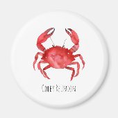 Red Crab EVENT NAME Farbenfrohe Küsten Kunsthandwe Magnet (Vorne)