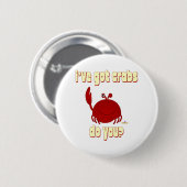 Red Crab lächelnd habe ich Krebse Got. Button (Vorne & Hinten)