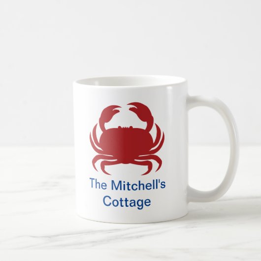 Red Crab mit Namen Nautical Coastal Beach Kaffeetasse (Rechts)