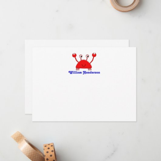 Red Crab Mitteilungskarten \ Dankeschön Karten (Vorderseite/Rückseite Beispiel)