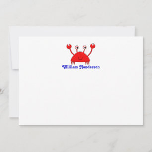 Red Crab Mitteilungskarten \ Dankeschön Karten
