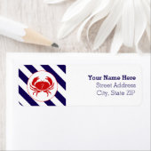 Red Crab Nautic Birthday Address Label (Insitu)