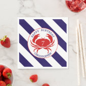 Red Crab Nautical Birthday Party Serviette (Beispiel)