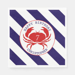 Red Crab Nautical Birthday Party Serviette