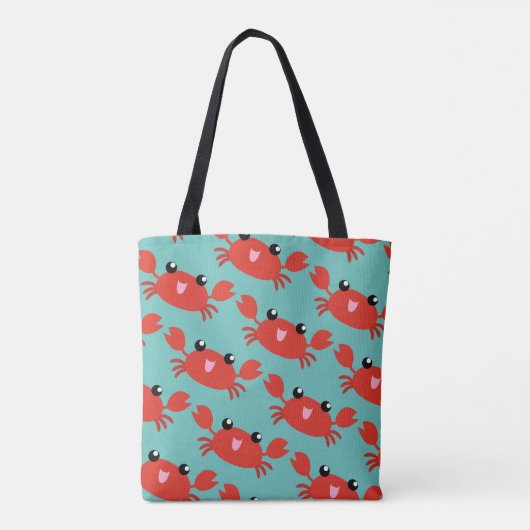 Red Crab Nautical Summer Beach Tasche (Rückseite)