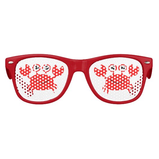 Red Crab Niedlich Beach Vacation Partybrille (Vorderseite)