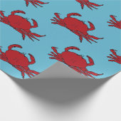 Red Crab Ocean Beach Tropical Summer Geschenkpapier (Ecke)
