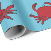 Red Crab Ocean Beach Tropical Summer Geschenkpapier (Rolleneckpunkt)