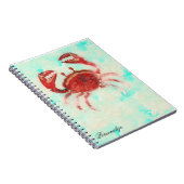 Red Crab Ocean Sea Elegantes Beach Custom Journal Notizblock (Rechte Seite)