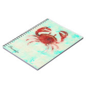 Red Crab Ocean Sea Elegantes Beach Custom Journal Notizblock (Linke Seite)