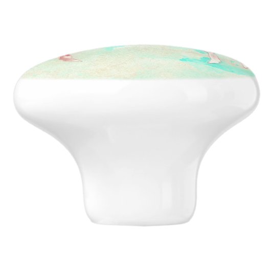 Red Crab Ocean Thema Sea Food Beach Dekoration Keramikknauf (Seitenansicht)