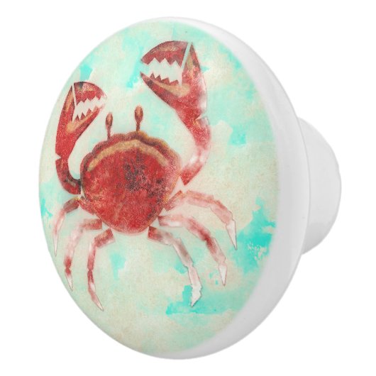 Red Crab Ocean Thema Sea Food Beach Dekoration Keramikknauf (Rechts)