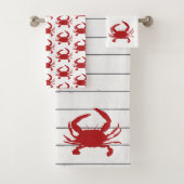 Red Crab Pattern Beach Badetuch Set (Insitu)