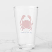 Red Crab Personalize Name Modern Beach Party Glas (Rückseite)