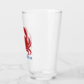 Red Crab Personalize Name Modern Beach Party Glas (Links)