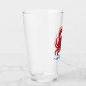 Red Crab Personalize Name Modern Beach Party Glas (Rechts)