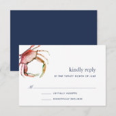 Red Crab RSVP Card Karte (Vorne/Hinten)