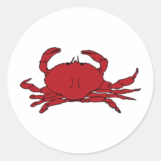 Red Crab Runder Aufkleber (Vorderseite)