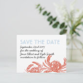 Red Crab Save the Date Ankündigungspostkarte (Stehend Vorderseite)