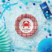 Red Crab Seafood Nautical Scott Muster Party Pappteller (Party)