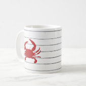 Red Crab Shiplap Coastal Tasse (Vorderseite Links)