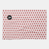 Red Crab Silhouette Monogram Pattern Beach Geschirrtuch (Horizontal)
