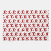 Red Crab Silhouette Pattern Beach Geschirrtuch (Horizontal)