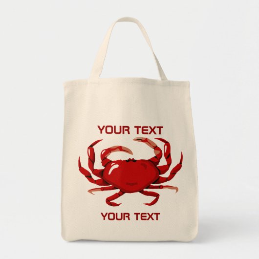 Red Crab Template Lebensmittelgeschäft Tote Beutel Tragetasche (Vorne)