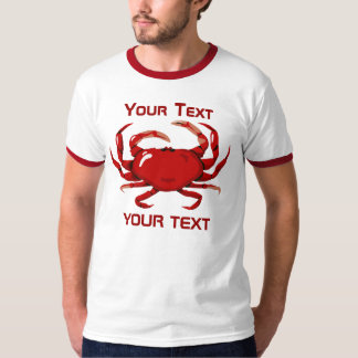 Red Crab Template Mens Ringer T - Shirt