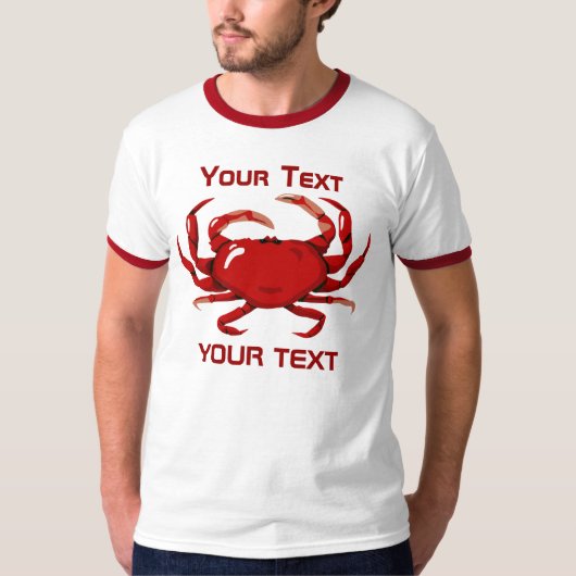 Red Crab Template Mens Ringer T - Shirt (Vorderseite)