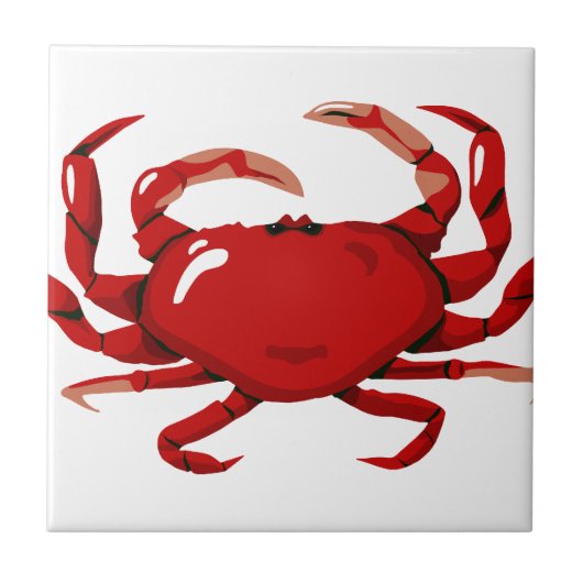 Red Crab Tile Trivet Fliese (Vorderseite)