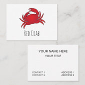Red Crab Visitenkarte (Vorne/Hinten)
