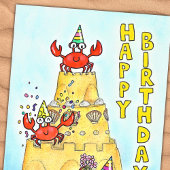 Red Crabs Birthday Postkarte