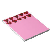 Red Crackle Hearts Notizblock (angewinkelt)