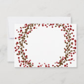 Red Cranberry Wreath Danke, Card Dankeskarte (Rückseite)