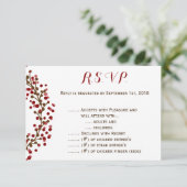 Red Cranberry Wreath R.S.V.P. RSVP Karte (Stehend Vorderseite)