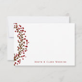 Red Cranberry Wreath R.S.V.P. RSVP Karte (Rückseite)