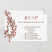 Red Cranberry Wreath R.S.V.P. RSVP Karte (Vorne/Hinten)